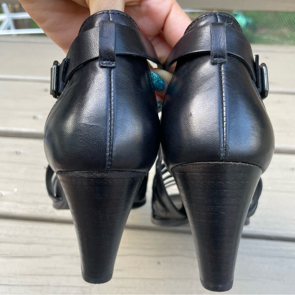 Paul Green Christy Black Caged Strappy Heels Sandals Shoes size 9 - Picture 8 of 16